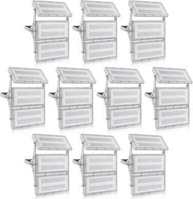 Світлодіодний прожектор Viugreum 300W, 24000Лм, IP65, 6500K, холодне біле світло, для вулиці, двору, гаража, з кабелем 50см, комплект 10 шт.