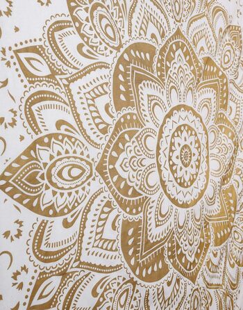 Омбре гобелен Mandala синьо-золотий, багатобарвний, 85x89 дюймів, настінний декор у стилі бохо, гіпі килим, текстиль для дому