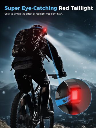 Лобовий ліхтар Smiling Shark 7 LED, 270° з датчиком руху, суперяскраве біле та червоне світло, акумуляторний, для кемпінгу, риболовлі, ремонту