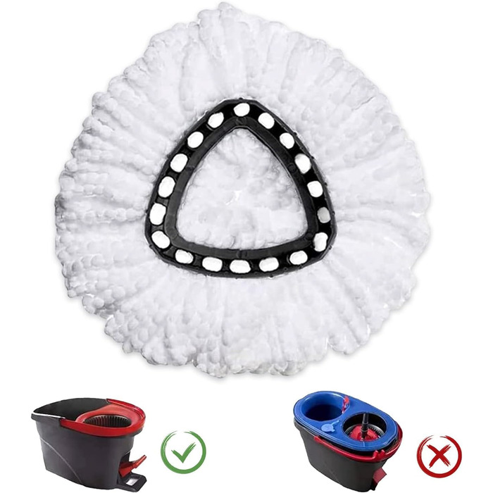 8 шт. запасних насадок для швабри O-Cedar EasyWring Spin Mop, мікрофібра, для глибокого очищення підлоги вдома та в офісі