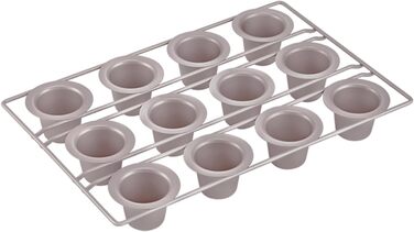 Форма для випікання CHEFMADE на 12 кексів, антипригарна, для поповерів, йоркширських пудингів, мафінів, шампанське золото, для духовки