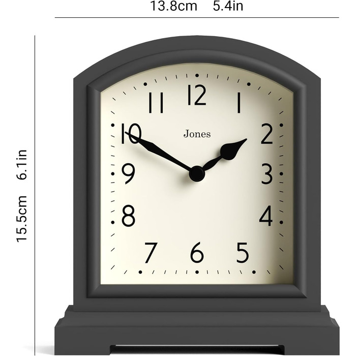 Годинник JONES CLOCKS® Tavern у класичному стилі для каміна, спальні, вітальні та офісу, настільний, поличний, компактний, зелений/темно-сірий