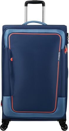 Валіза American Tourister Pulsonic Spinner L 81 см, розширювана, 113/122 л, синя (Combat Navy), для подорожей