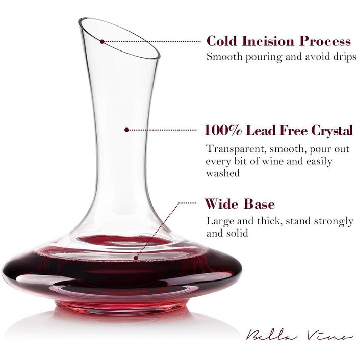 Декантер для вина Bella Vino, скло, 1200 мл, прозорий, 1800 мл