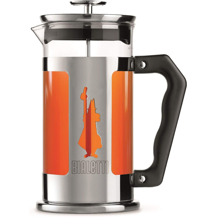 Френч-прес Bialetti Preziosa 350 мл, нержавіюча сталь, боросилікатне скло, для кави та чаю, набір із меленою кавою