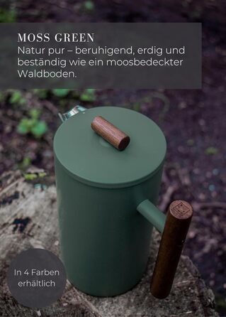 Френч-прес Lambda Coffee з нержавіючої сталі, подвійні стінки, 0,35 л, зелений, термозберігаючий кавоварка для 2 чашок