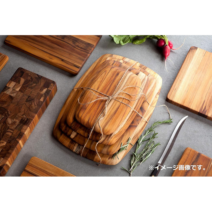 Дошка для нарізання Teakhaus Essential з тикового дерева, велика, 40x28x1,4 см, FSC сертифікат, мінімалістичний дизайн, кухонна дерев'яна дошка для чистого нарізання
