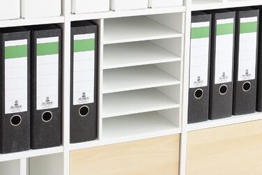 Органайзер для паперу DIN A4 INWONA Kallax Expedit, 5 відділень, білий, 25x33,5x36 см – полиця для документів, сортувальник, підставка для паперу