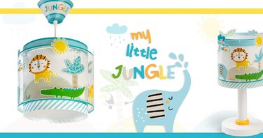 Підвісна лампа для дитячої кімнати Dalber My Little Jungle, 3 плафони, E27, різнокольорова, з малюнками тварин джунглів