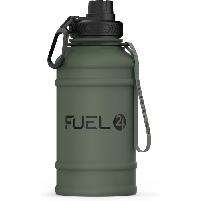 Пляшка для води з нержавіючої сталі 1.3 л та 2.2 л, герметична, BPA Free, міцна спортивна пляшка для дорослих, тренажерний зал, зелена