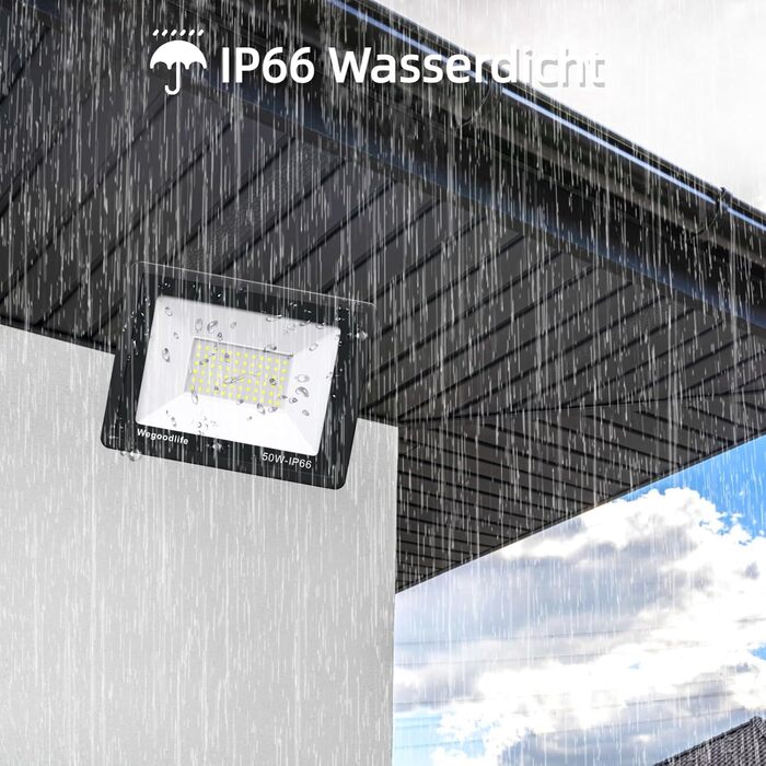 2 шт. LED прожектор 100Вт, 8140Лм, тепле світло 3000K, IP66, вуличний водонепроникний світильник для двору, під'їзду, гаража, саду, суперяскравий