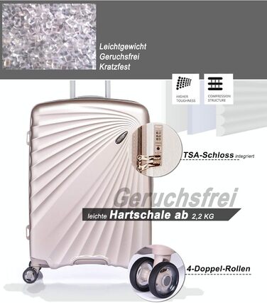 Валіза ABISTAB VERAGE Kinetic 4-колісна, розширювана, TSA-замок, ABS/PC, 76 см, бордо (металік, SML)