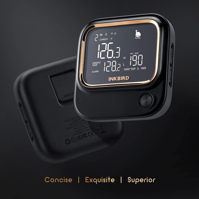 Гриль-термометр Inkbird IBT-26S з Bluetooth 5.1 і Wi-Fi, 4 датчики температури, магнітне кріплення, USB-зарядка, для кухні, духовки, гриля, BBQ, коптильні