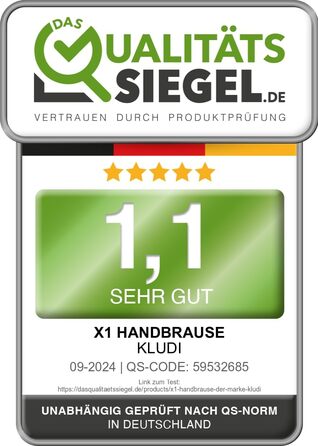 Універсальний душ KLUDI-X1 з гнучким шлангом 1,6 м, 3 режими струменя (Body, Hair, Skin), водозберігаючий, легке очищення, діаметр 10,7 см