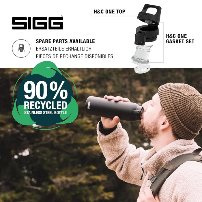 Термос пляшка SIGG Hot & Cold One 0,55 л з ситечком, нержавіюча сталь, чорна, ізольована, герметична, BPA-free, для чаю та напоїв