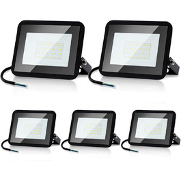 LED прожектор для вулиці 100Вт, 5шт, IP66 водонепроникний, 8500Лм, 6000K холодне біле світло, кут 120°, для зовнішнього та внутрішнього освітлення