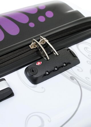 Дорожній набір валіз BEIBYE Butterfly 2060 з TSA-замком, 4 предмети, міцний жорсткий корпус, ручна поклажа та косметичка (L-66 см)