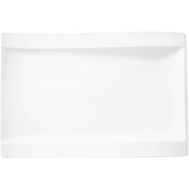 Тарілка Villeroy & Boch New Wave, прямокутна, порцелянова, біла, 37x25 см, набір 4 шт.