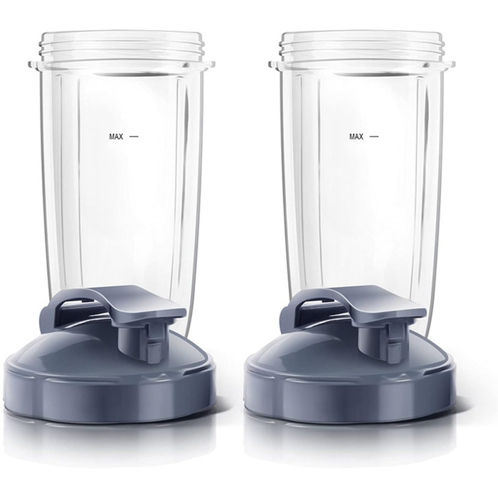 Комплект аксесуарів для Nutribullet: 2 чаші 940 мл (32 OZ) з кришками Flip Top, сумісні з блендерами 600W/900W, прозорі запасні стакани для соковижималки