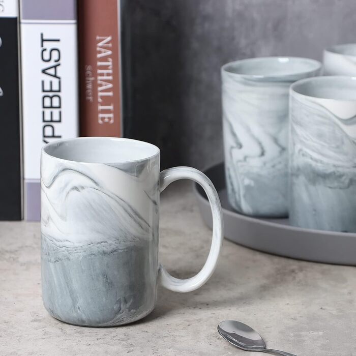 Керамічні чашки Smilatte Marble, 4 шт. и, сірі