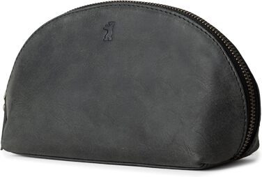 Косметичка з натуральної шкіри Berliner Bags Zoe, вінтажна, маленька, темно-сіра, органайзер для жінок і дівчат, пенал для косметики та аксесуарів