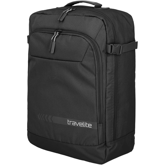 Рюкзак для ручної поклажі Travelite Kick Off 35 л, чорний, багатофункціональний спортивний рюкзак для подорожей і відпочинку, 50 см