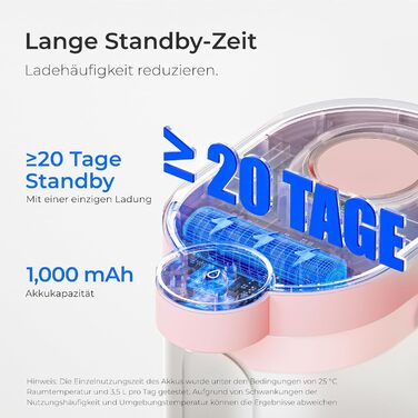 Електричний фільтр-глечик для води Waterdrop FreshTaste, 4 л, зменшує накип, хлор, свинець, мідь, очищає воду, рожевий, для холодильника