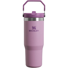 Термокружка Stanley Flip Straw 0.89 л з трубочкою, тримає холод 12+ годин, спортивна пляшка для води, BPA Free, миється в посудомийній машині, лілова