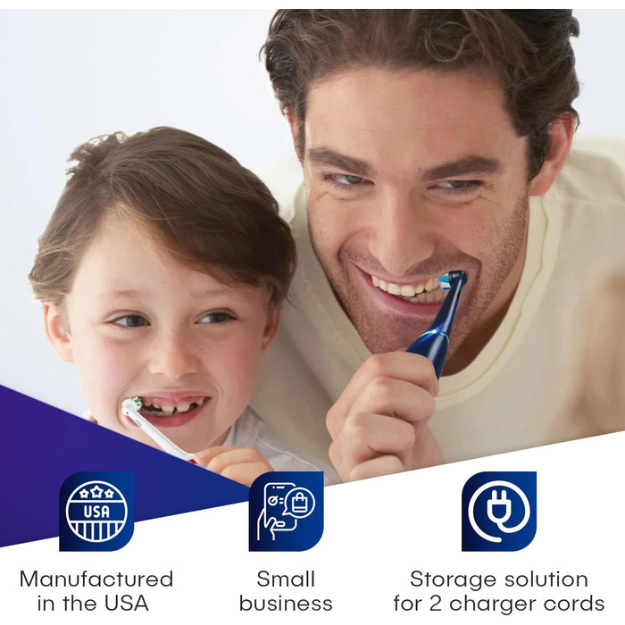 Електричний тримач для зубних щіток Oral-B, настінний, 2 зарядні пристрої, вертикальний стандарт GFCI/Decora