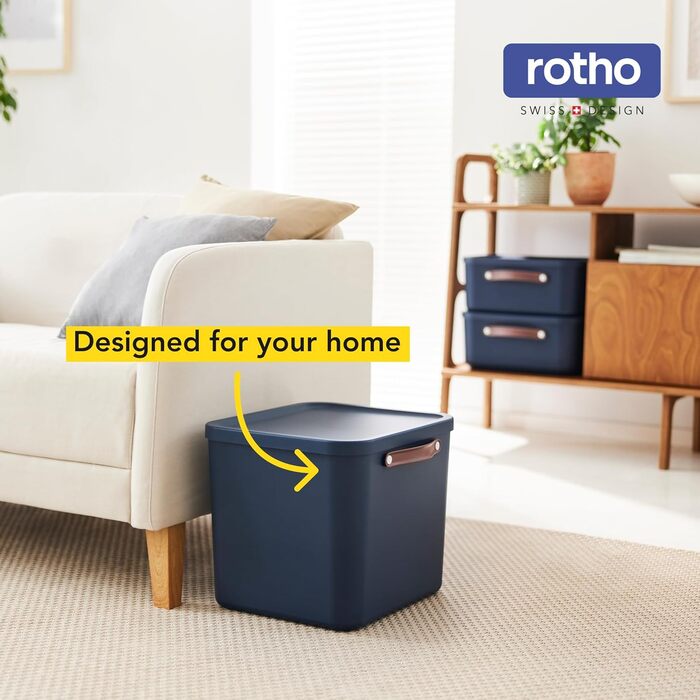 Пластикова коробка для зберігання Rotho Maloja 25 л, рожева, 39.5x38x34 см