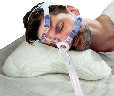 Ортопедична подушка для сну Traumreiter CPAP з пам’яттю форми, для бокового сну, середньої та жорсткої жорсткості, для всіх CPAP-масок, проти апное