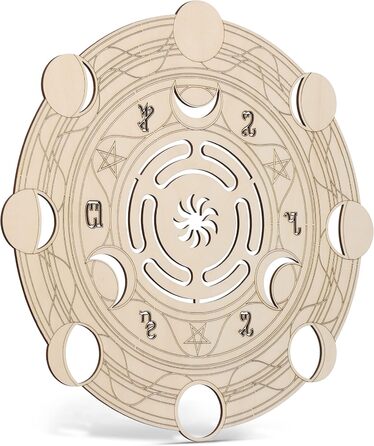 Священна геометрія: настінний декор Sri Yantra 30,5 см з товстого дерева, чакра, лабіринт, постер-тапісерія (Колесо Гекати)
