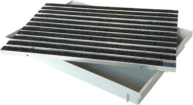 ACO килимок для взуття 600x400 мм, рифлений, антрацит, з піддоном Vario Light, грязезахисний ворсовий абсорбент