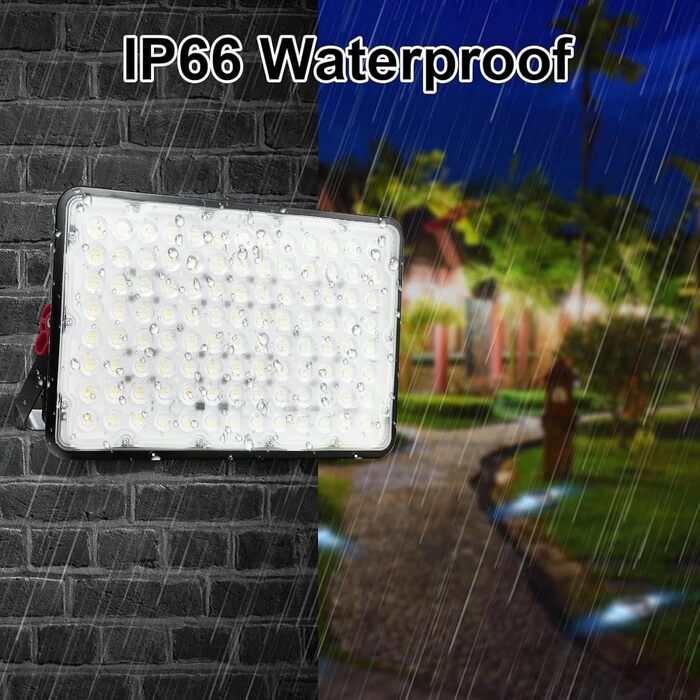 LED прожектор для вулиці 400Вт, 2 шт, 40000Лм, 6500K холодне світло, IP66 водонепроникний, для саду, гаража, спортмайданчика, двору, LED прожектор будівельний