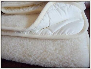 Наматрацник з овечої вовни Merino Wende, 100% меринос, WOOLMARK, 90x200 см