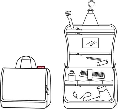 Косметичка Reisenthel Toiletbag XL з принтом горошок, чорна