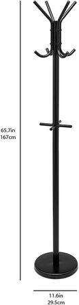 Вішалка для одягу та капелюхів Amazon Basics, 29.5x29.5x167 см, чорна