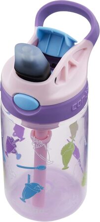 Дитяча пляшка для води Contigo Easy Clean Autospout з трубочкою, BPA-free, 420 мл, пластикова, герметична, легка у догляді, для школи та спорту (Strawberry Shakes)