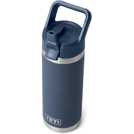 Термос пляшка YETI Rambler C з трубочкою, нержавіюча сталь, вакуумна ізоляція, 532 мл, синя