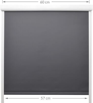Касетна ролета з напрямною SolReflect K24 60x175 см антрацит – затемнююча терморолета без свердління, бокові напрямні