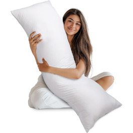Подушка для тіла Utopia Bedding для дорослих, біла, 50,8x137,2 см, велика подушка для сну на боці, повнорозмірна подушка для бокового сну