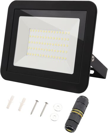 LED прожектор 50W для вулиці та приміщень, 6000K холодне світло, 4500 лм, IP65, зовнішній світильник для саду, гаража, спортмайданчика, комплект 4 шт.