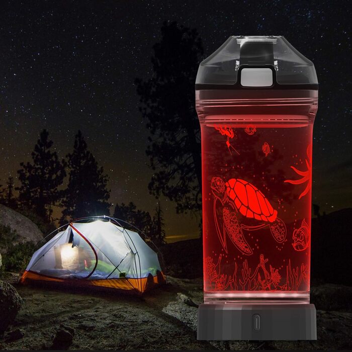 Дитяча пляшка для води з 3D LED черепахою, Tritan, 400 мл, BPA Free, оригінальна, для школи та подорожей, подарунок для дівчаток і хлопчиків