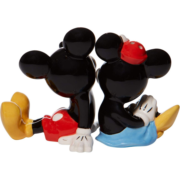 Керамічний набір солонка і перечниця Disney Enesco, Міккі та Мінні Маус, 8,9 см, багатоколірний, сидячі