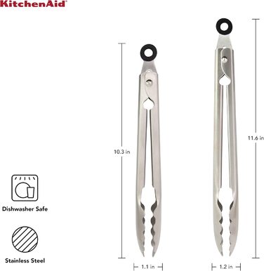 Універсальні кухонні щипці KitchenAid, нержавіюча сталь, 2 шт