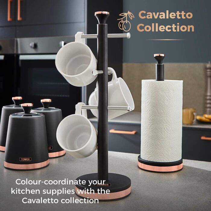 Підставка для чашок Tower Cavaletto з нержавіючої сталі, Marshmallow Pink та рожеве золото