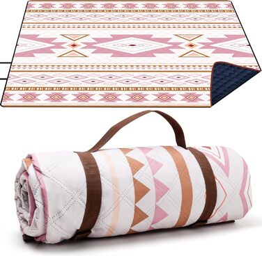 Пікнік-ковдра LARUTAN Boho 200x200 см, водонепроникна, антипісочна, складна, зелена, для пляжу, кемпінгу, подорожей, барбекю
