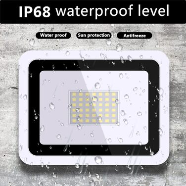 MIWATT LED прожектор для вулиці, 2 шт, 50 Вт, 4000 Лм, холодне біле світло 6000K, IP68 водонепроникний, для двору, гаража, саду