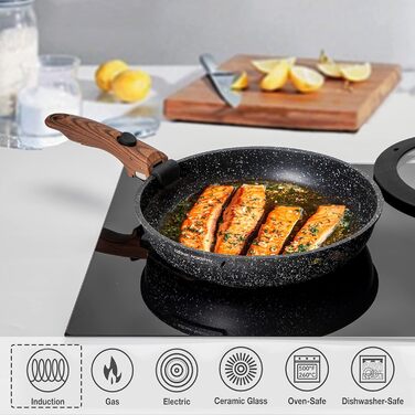Набір каструль Kitchen Academy знімна ручка, 10 предметів, індукційний, антипригарний, підходить для всіх плит, штабельований, для кухні та кемпінгу