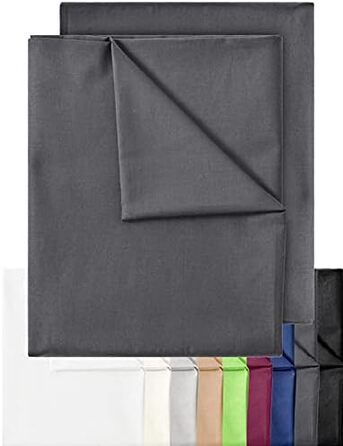 Комплект з 2 класичних простирадл GREEN MARK, 150x250 см, антрацит, 100% бавовна, без резинки